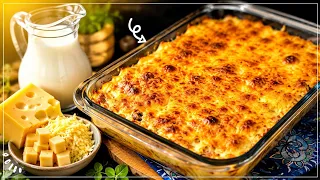 مطبخ ام وليد/ غراتان بصلصة الجبن 🧀 الخفيفة البنينة ، وصفة سريعة التحضير 😋🥰😍.