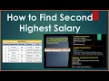 SQL Practical - How to Find Second Highest Salary Subquery Nested Sub Query