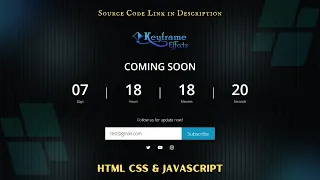 Create Simple Coming Soon Page Using HTML CSS JavaScript
