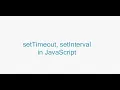 JavaScript setTimeout setInteral in Telugu