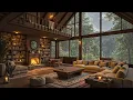 Download Lagu Cozy Cabin Jazz on Rainy Day - Smooth Jazz Instrumental Music with Warm Fireplace Ambience for Study