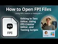 How to Open FPI Files FPS Creator Intelligence Script