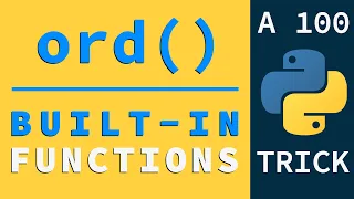 Convert Character Numbers to Unicode using ord Python Built-in Functions