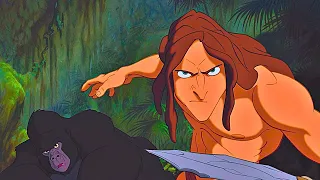 ولد بيتربى في الغابة مع الغوريلات وبيضحي بحياته عشان ينقذهم ملخص فيلم طرزان Tarzan 