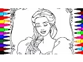 BARBIE Coloring Pages l How To Paint Barbie Princess l s for Children l Brilliant Markers