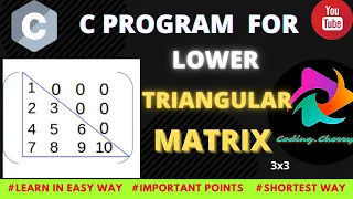 Lower triangular matrix c program for lower triangular matrix what is lower triangular matrix