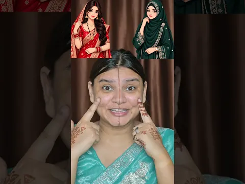 Indian Bahu V/s Pakistani Bahu makeup challenge 😱||#shorts #funny #thesastamakeup #makeup