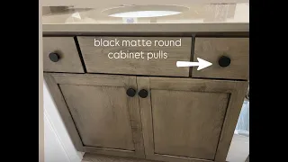 UP CLOSE Look Goldenwarm Black Matte modern hardware Cabinet drawer pull Knobs