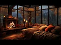 Download Lagu Atmostera autunnale 🍁, suono della pioggia per dormire, 🔥 camino con fuoco acceso scopiettante