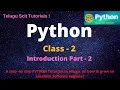 Learn Python Tutorial For Beginners - in Telugu And English Python Programming Language Tutorial