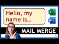 How to Create Custom Name with logos using Mail Merge in Word and Excel