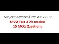 AJP MCQ Test-2 Discussion with class students Advanced Java 22517 MSBTE