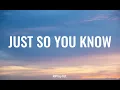 Jesse McCartney - Just So You Know | Lyrics