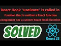 React hook usestate is called in a function that is neither a function component SOLVED