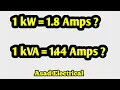 How Much Amps in 1 Kilowatt How much amps in 1 KVA 1kW to Amps calculation Urdu Hindi