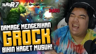 Download TUTOR GROCK BUILD DAMAGE, SEKALI SKILL 1 LANGSUNG SEKARAT 💀💀!!  #TUTOR7 - GROCK #RRQ #R7 #MLBB MP3