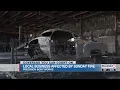 Lubbock business Precision Body Works affected by Sunday fire crew working to clean area