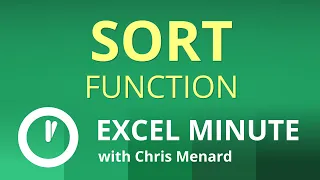 Excel SORT Function Excel One Minute Functions Explained