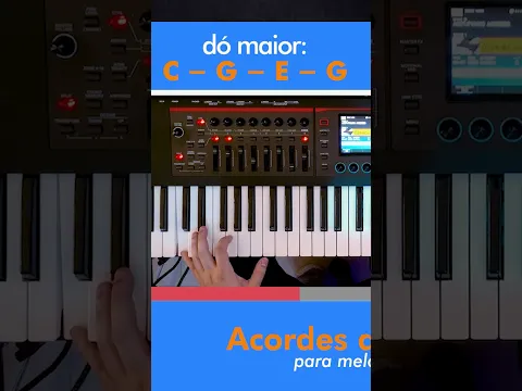 CURSO DE TECLADO Acordes Abertos no Teclado (Mão Esquerda) #shorts