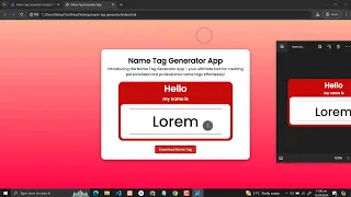 Name Tag Generator Using HTML CSS and JavaScript with Source Code