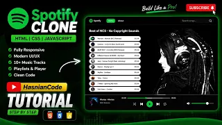 Build a Spotify Clone with HTML CSS JavaScript Fully Responsive Music Player Website 2026