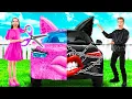 Download Lagu Pink Car vs Black Car Challenge | Funny Moments by Funny Funny