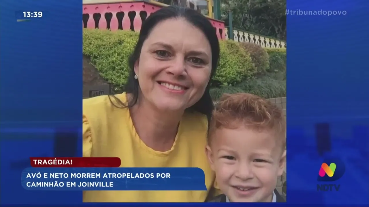 Corpos serão cremados hoje: avó e neto morrem atropelados por caminhão em Joinville