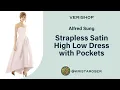 Alfred Sung Strapless Satin High Low Dress with Pockets Review