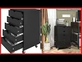 YITAHOME 5 Drawer Chest Mobile File Cabinet with Wheels Home Office Storage Dresser Cabinet Black
