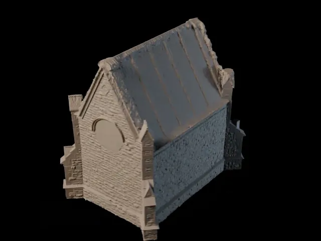 Gothic Stone Cemetery Chapel - HO/O Scale Historical Architecture [FREE SAMPLE - PERSONAL USE] video thumbnail