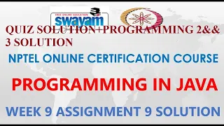 Programming in java-Nptel week 9 Quiz assignment 1 nptel NPTEL JAVA SOLUTION July 2021