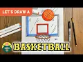 How to draw a BASKETBALL HOOP - Episode 102