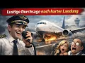 Lustige Ansage der Crew nach einer harten Landung in München