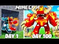 I Survived 100 Days as a FIRE WARDEN in Minecraft