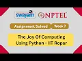 The Joy of Computing using Python WEEK 7 NPTEL Quiz Assignment answers 2023