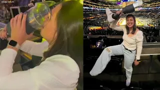 SoCal vet spreads joy, drinks beer from prosthetic leg at Lakers game