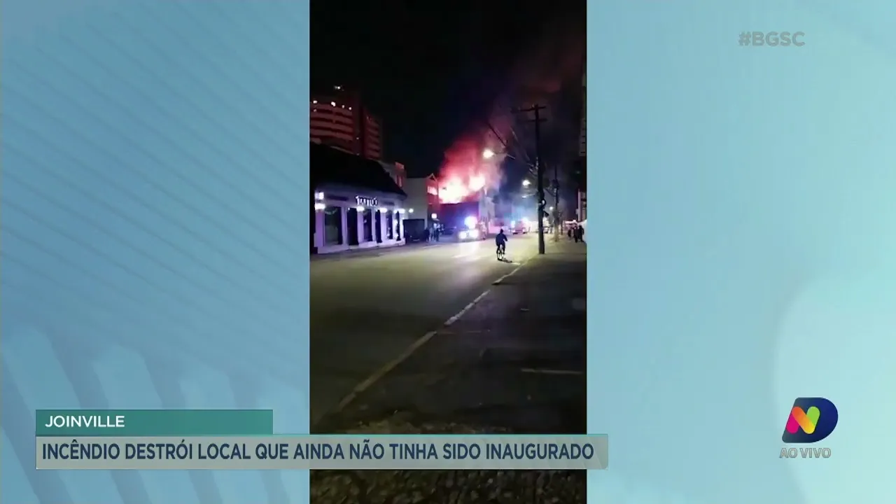 Incêndio destrói prédio ainda não inaugurado em Joinville