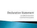 6 - Declaration Statement in c programming