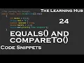 The equals and compareTo Methods Code Snippets 24
