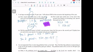 Common Core I Algebra 1 Lesson 6 Percent Increase and Decrease Homework