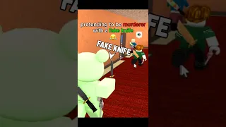 PRANKING ADORABLE PLAYERS with a FAKE KNIFE in MM2... 🤣 #roblox #mm2 #funny #gaming