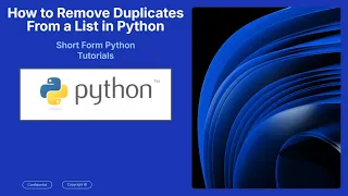 Remove Duplicates from a List in Python One-Line Solutions for Interviews Beginners