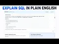 Explain Existing SQL in Plain English SQL Mocker