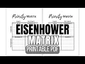 Eisenhower Matrix Printable PDF