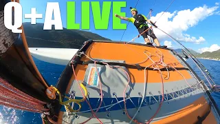 Mainsail twist? Downwind in too much wind? Dealing with gusty winds? Q+A Live – Catamaran Sailing