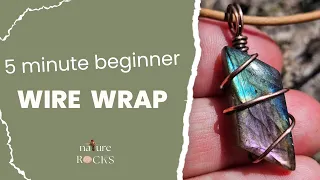 5-Minute Beginner Wire Wrapping Tutorial Labradorite Stone with Copper Wire