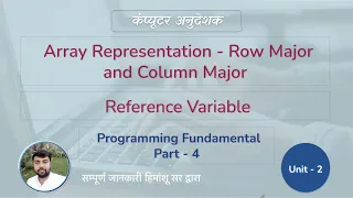 2-D Array representation Row Major Column Major order Memory Address Calculation