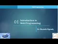 Lecture 01 Introduction to Web Programming