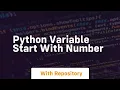 python variable start with number