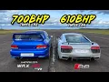 Download Lagu TUNER vs SUPER CAR.. 700HP IMPREZA WRX STI vs 610HP AUDI R8